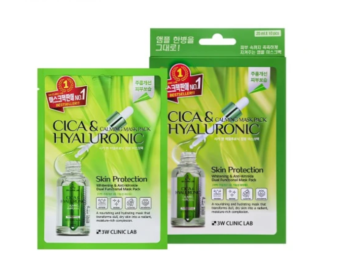 3W CLINIC Cica & Hyaluronic Calming Mask Pack